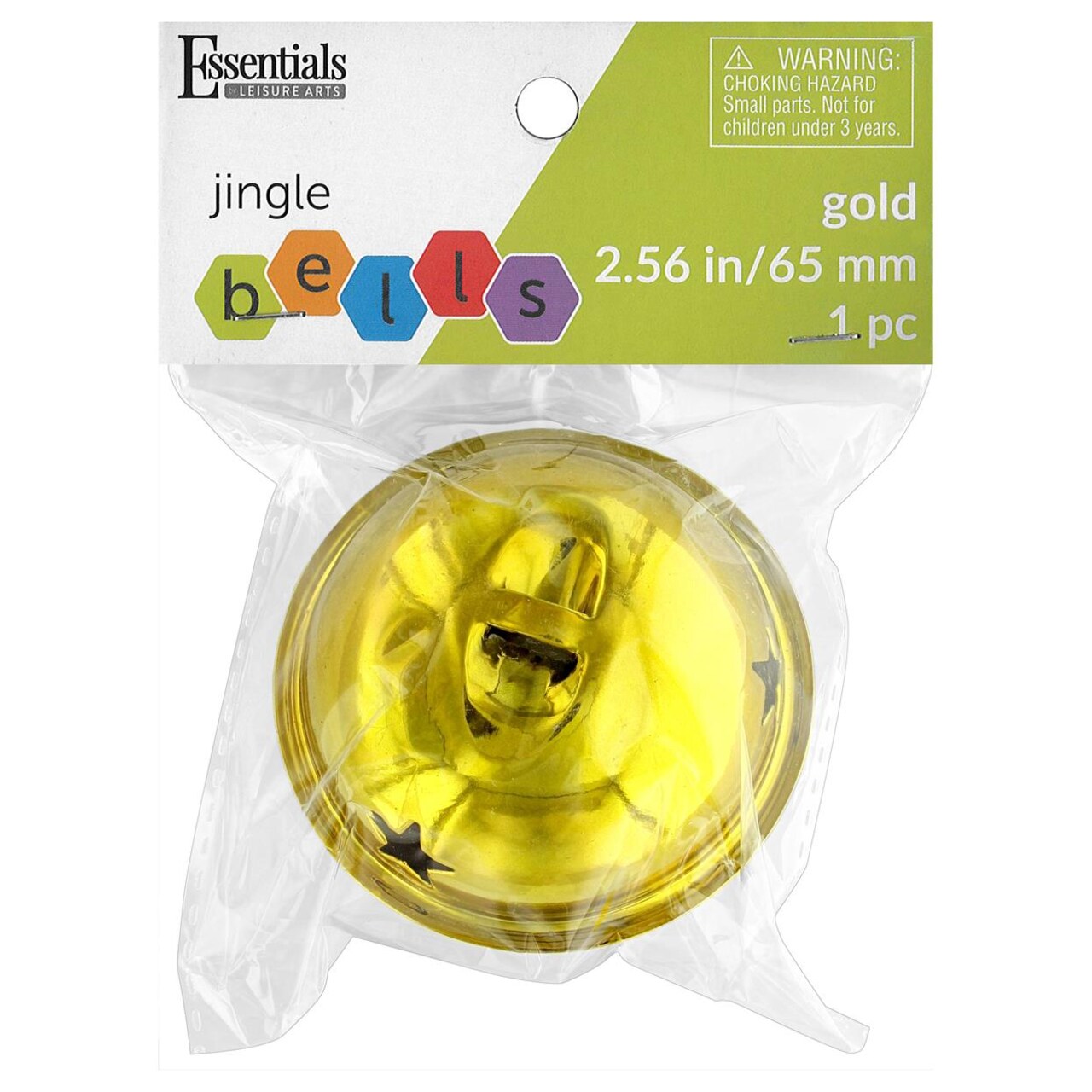 Essentials By Leisure Arts Jingle Bell 2.56in Gold 1pc - Large Gold Craft Bell for Holiday Decorations, Ornaments, DIY Projects, Home Décor, and Jewelry Making